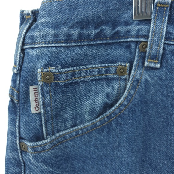 Carhartt Blue Jeans‎ Mens 42X30 Relaxed Fit Denim Straight Leg Work - Picture 4 of 13